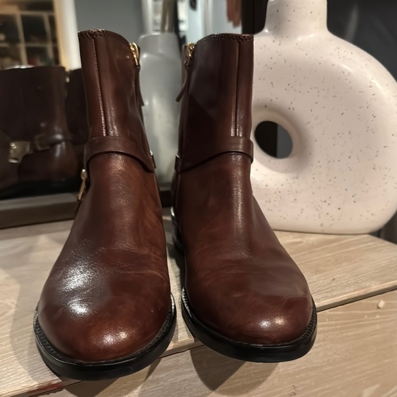 Ecco Brown Leather Ankle Boots with Buckle - Picture 2 of 11